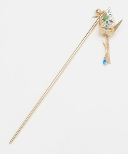 【カヤ】折り鶴 透け色かんざし