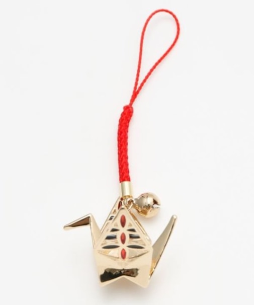 【カヤ】折り鶴 透け色ストラップ