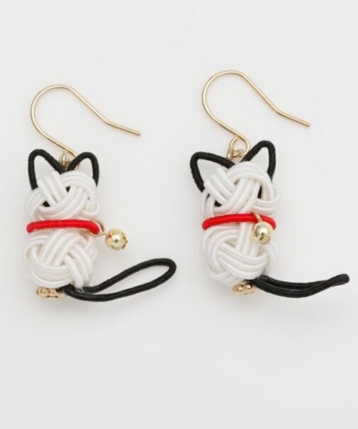【カヤ】水引猫ピアス