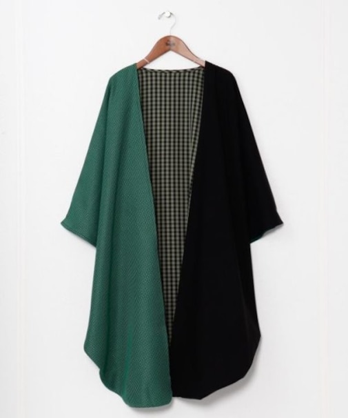 【カヤ】モガ格子振袖羽織