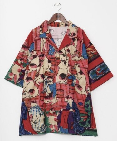 【カヤ】着る、NIPPON ART 倭の絵シャツＸＬサイズ