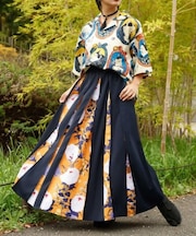 【カヤ】花便り八掛スカート