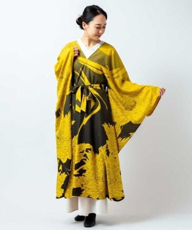 【カヤ】花墨ワンピース