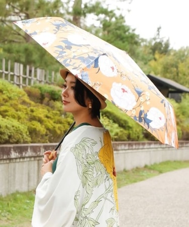 【カヤ】花便り折りたたみ日傘【晴雨兼用・遮光性99.99%】