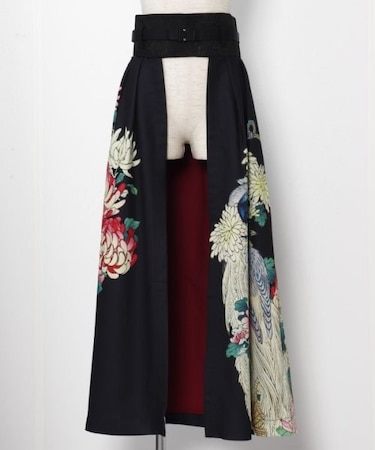 【カヤ】花鳥 重ね着用スカート