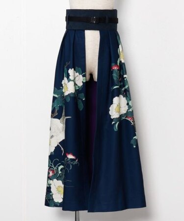 【カヤ】花鳥 重ね着用スカート