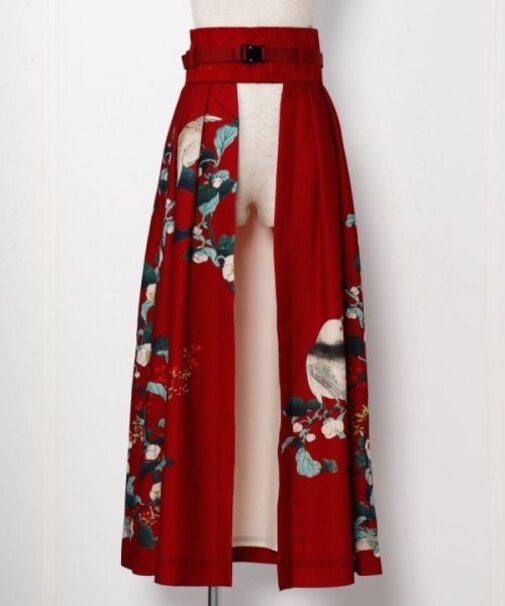 【カヤ】花鳥 重ね着用スカート