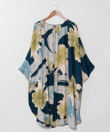 【カヤ】【UVカット加工】花舟振袖風羽織