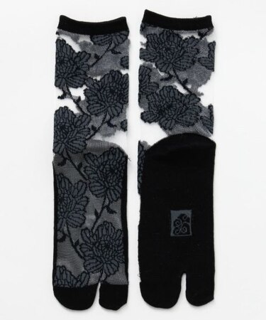 【カヤ】和モダンシースルー足袋型くつ下（23-25cm）
