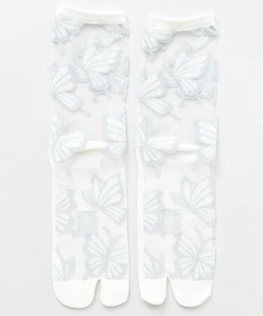 【カヤ】和モダンシースルー足袋型くつ下（23-25cm）