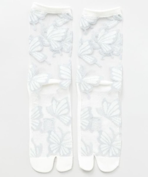 【カヤ】和モダンシースルー足袋型くつ下（23-25cm）