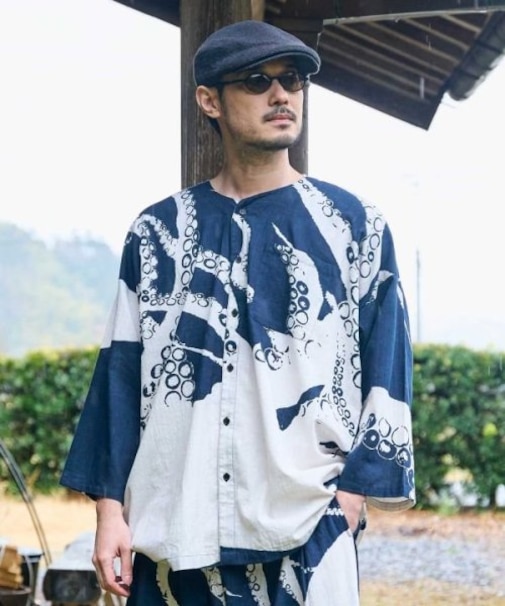 【カヤ】気っ風ダボメンズシャツ