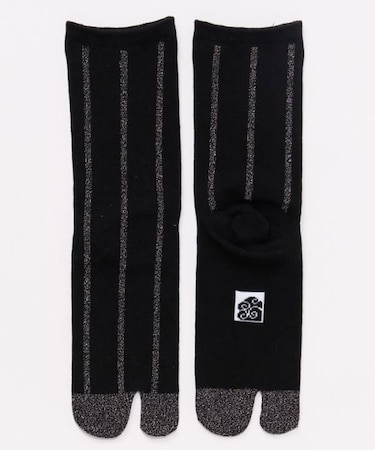 【カヤ】縞ラメ足袋靴下（23-25cm）
