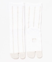 【カヤ】縞ラメ足袋靴下（23-25cm）