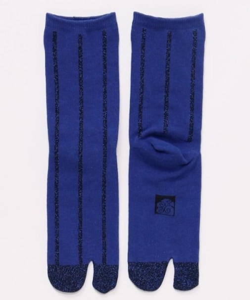 【カヤ】縞ラメ足袋靴下（23-25cm）