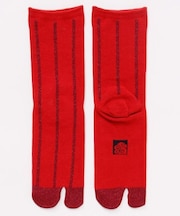 【カヤ】縞ラメ足袋靴下(23-25cm)