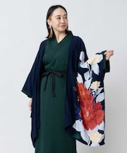 【カヤ】【ＵＶカット加工】花綴り羽織