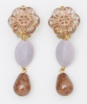 【欧州航路】チェコＢＩＧフラワドロップイヤリング