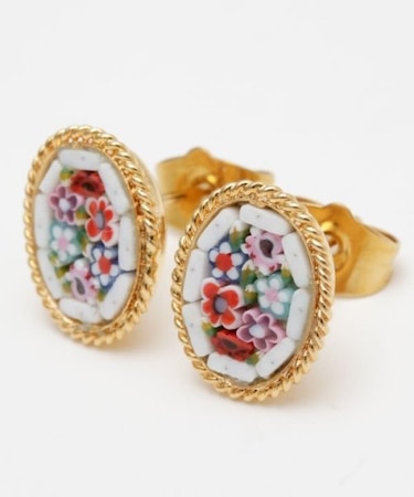 【欧州航路】【ベネチアンガラス】モザイクスタッズミニピアス