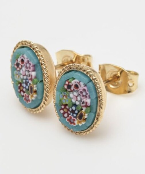 【欧州航路】【ベネチアンガラス】モザイクスタッズミニピアス