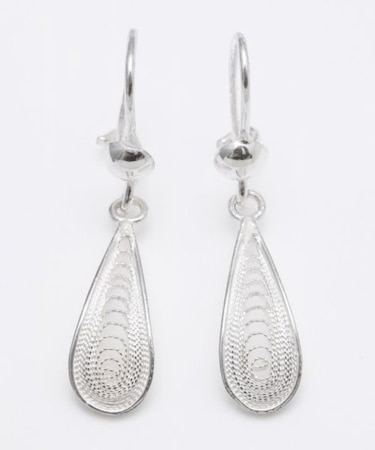 【欧州航路】銀細工マルタフィグリー ミニドロップピアス