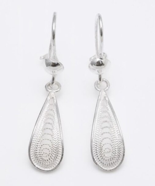 【欧州航路】銀細工マルタフィグリー ミニドロップピアス