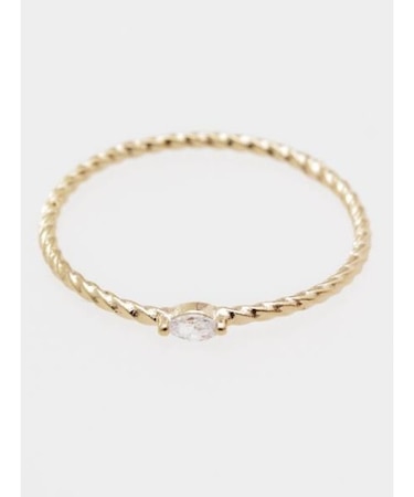 【欧州航路】スリムツイストストーンリング