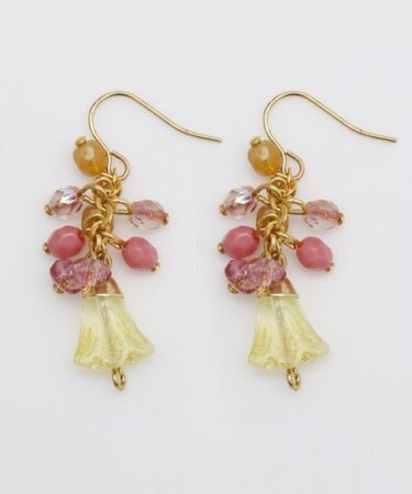 【欧州航路】チェコガラスフラワージュピアス