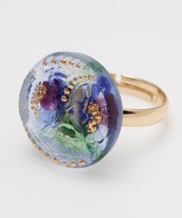 【欧州航路】チェコガラスリング（M)