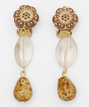 【欧州航路】チェコフラワドロップイヤリング