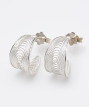 【欧州航路】銀細工マルタフィグリー シンプルフープピアス