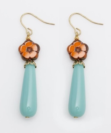 【欧州航路】チェコガラスティアフラワピアス