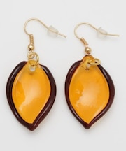 【欧州航路】【ベネチアンガラス】ガラスリーフピアス