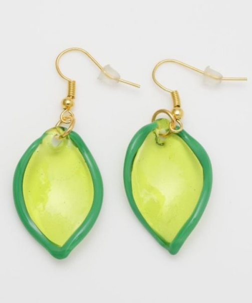 【欧州航路】【ベネチアンガラス】ガラスリーフピアス