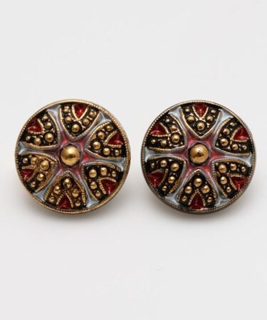 【欧州航路】チェコボタンモアイヤリング