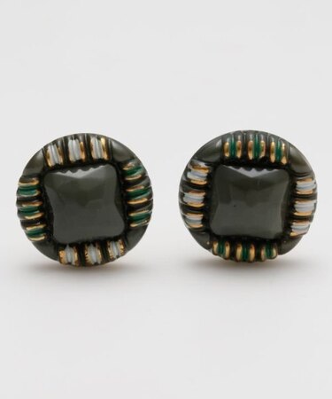 【欧州航路】チェコボタンモアイヤリング