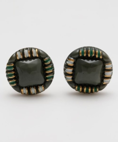 【欧州航路】チェコボタンモアイヤリング