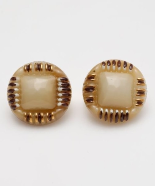 【欧州航路】チェコボタンモアイヤリング