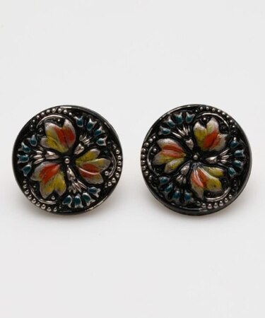 【欧州航路】チェコボタンモアイヤリング