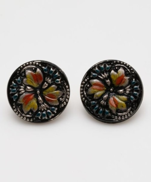 【欧州航路】チェコボタンモアイヤリング