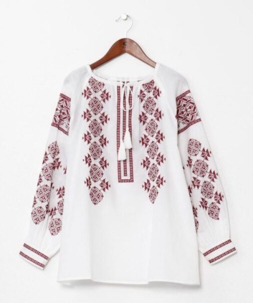 【欧州航路】トリフォイ刺繍ブラウス