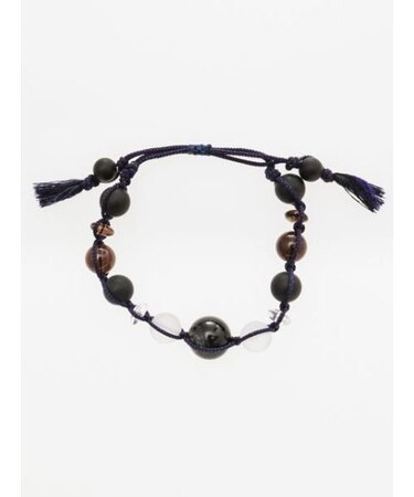 【岩座】霜石絹紐ブレスレット冷静