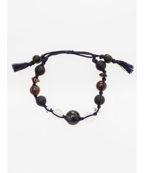 【岩座】霜石絹紐ブレスレット冷静