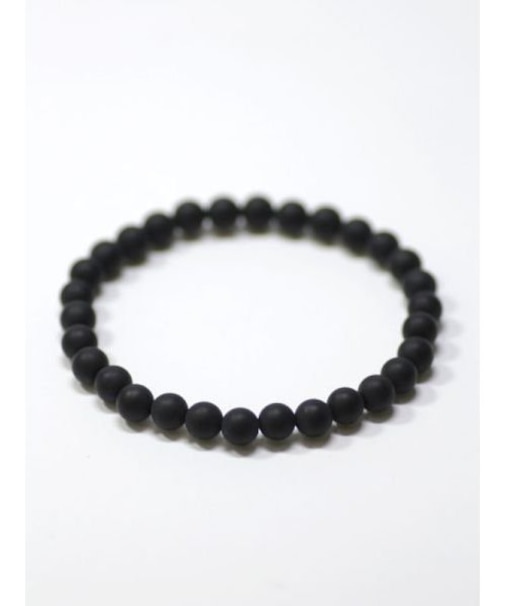 【岩座】フロスティブラックオニキス６ｍｍブレスレット