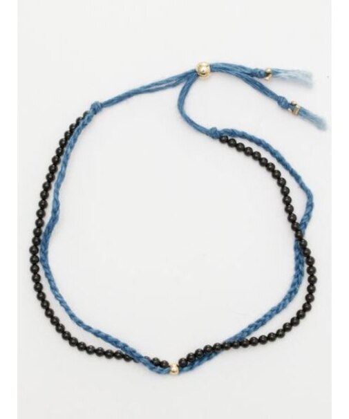 【岩座】本藍　紐アンクレット　藍