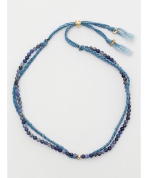 【岩座】本藍　紐アンクレット　藍