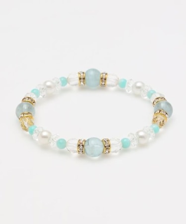 【岩座】光輝清淡アクアマリンブレスレット