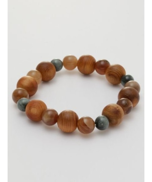 【岩座】屋久杉八角形　珪化木ブレスレット