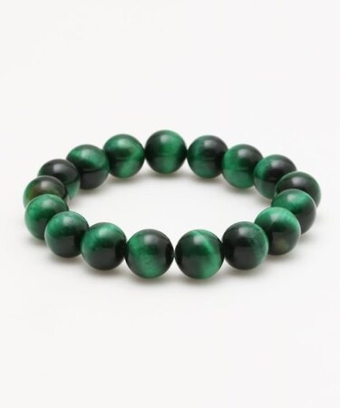 【岩座】グリーンタイガーアイ　１２ｍｍブレスレット