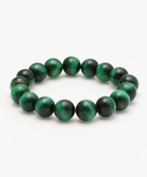 【岩座】グリーンタイガーアイ　１２ｍｍブレスレット